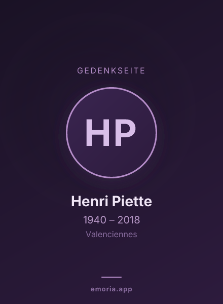 Gedenkportrait von Henri Piette