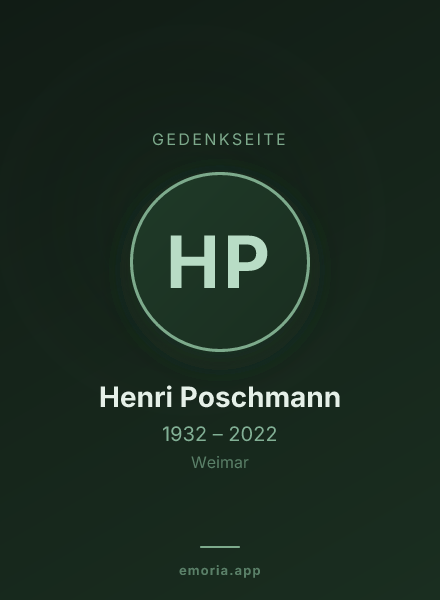 Gedenkportrait von Henri Poschmann
