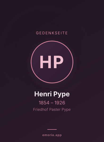 Gedenkportrait von Henri Pype