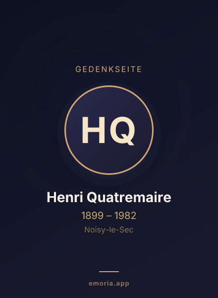 Gedenkportrait von Henri Quatremaire
