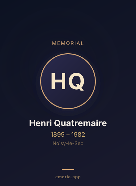 Memorial portrait of Henri Quatremaire