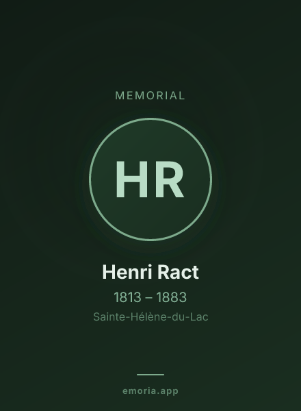Memorial portrait of Henri Ract