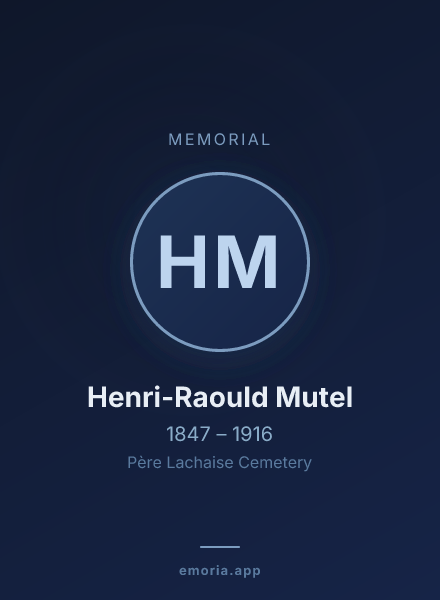 Memorial portrait of Henri-Raould Mutel