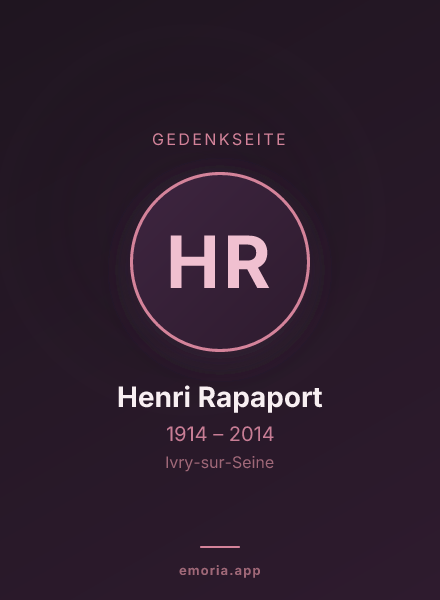 Gedenkportrait von Henri Rapaport