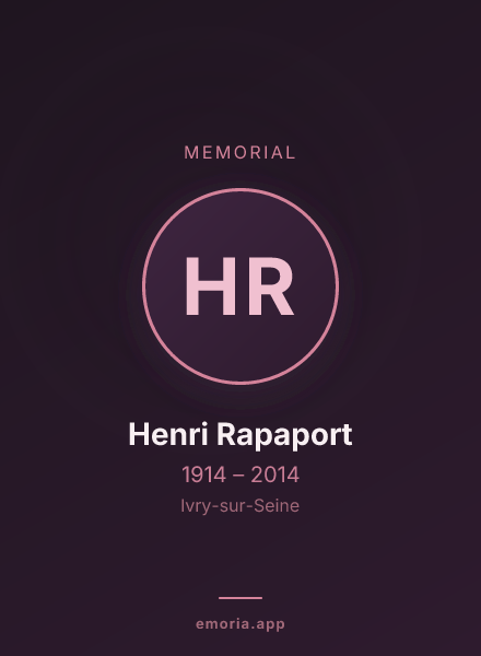 Memorial portrait of Henri Rapaport