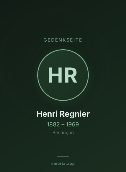 Gedenkportrait von Henri Regnier