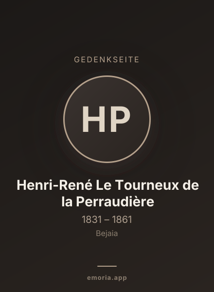 Gedenkportrait von Henri-René Le Tourneux de la Perraudière
