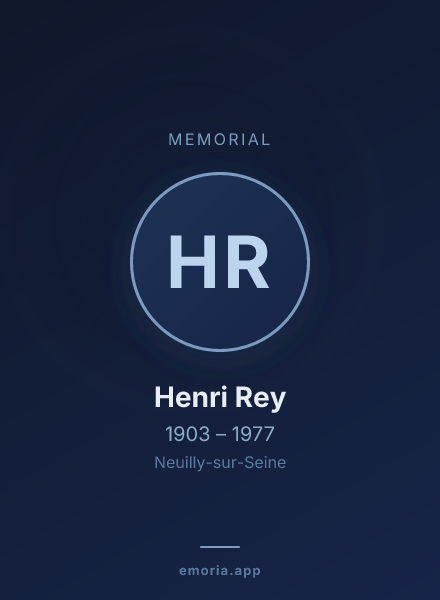 Memorial portrait of Henri Rey