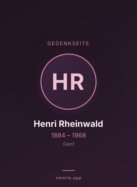 Gedenkportrait von Henri Rheinwald