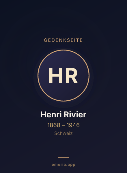 Gedenkportrait von Henri Rivier