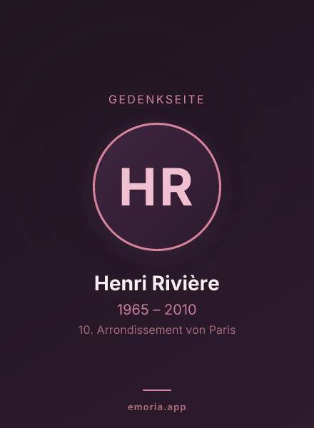 Gedenkportrait von Henri Rivière