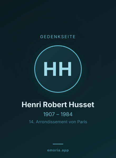 Gedenkportrait von Henri Robert Husset