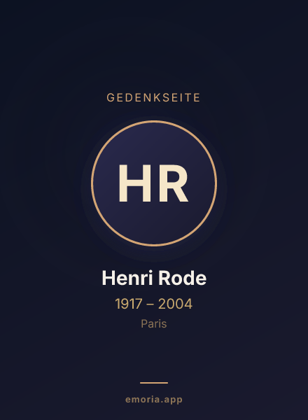 Gedenkportrait von Henri Rode