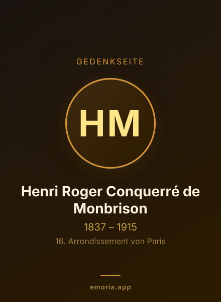 Gedenkportrait von Henri Roger Conquerré de Monbrison