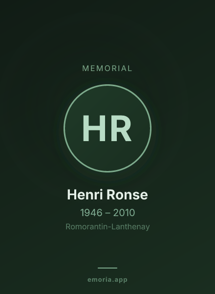 Memorial portrait of Henri Ronse