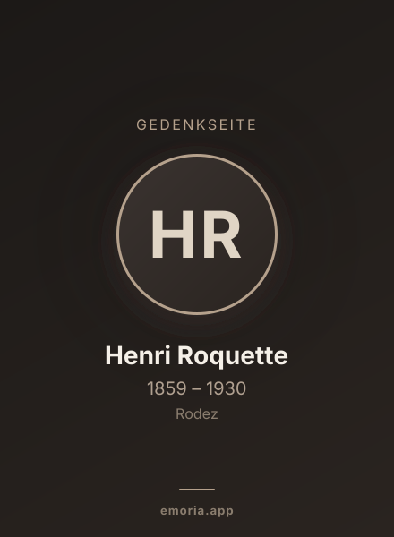 Gedenkportrait von Henri Roquette