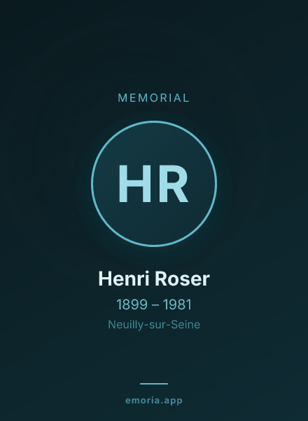 Memorial portrait of Henri Roser