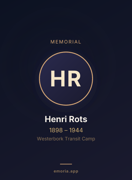 Memorial portrait of Henri Rots
