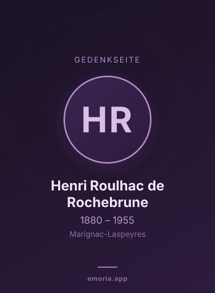Gedenkportrait von Henri Roulhac de Rochebrune