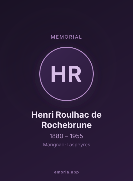 Memorial portrait of Henri Roulhac de Rochebrune