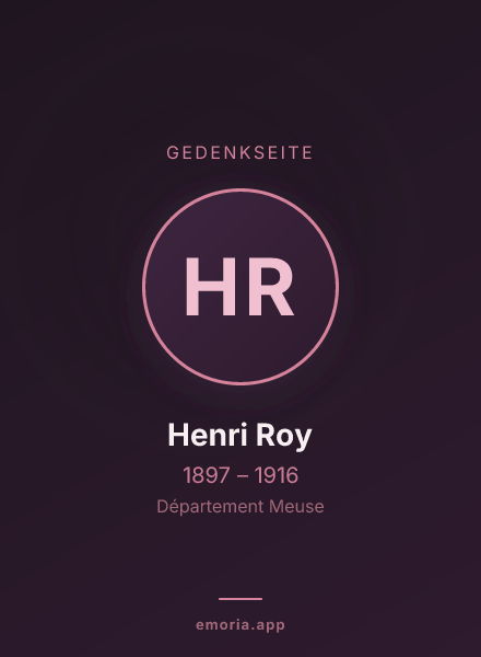 Gedenkportrait von Henri Roy