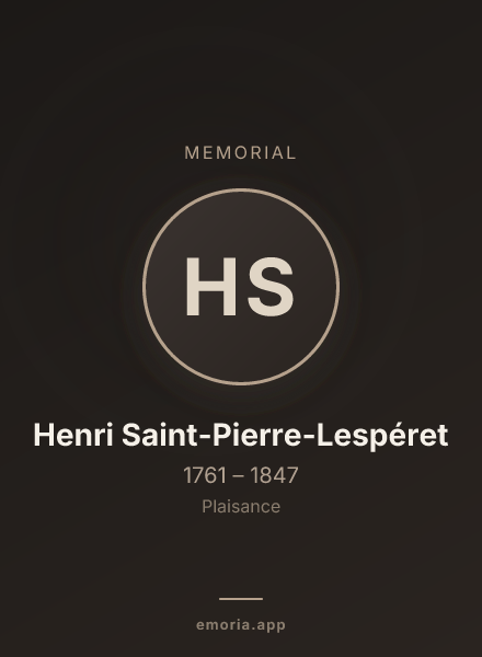Memorial portrait of Henri Saint-Pierre-Lespéret