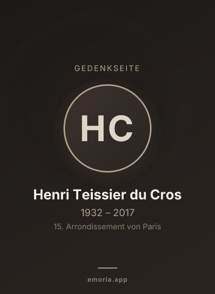 Gedenkportrait von Henri Teissier du Cros