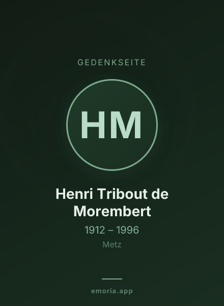 Gedenkportrait von Henri Tribout de Morembert