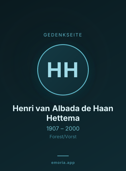 Gedenkportrait von Henri van Albada de Haan Hettema