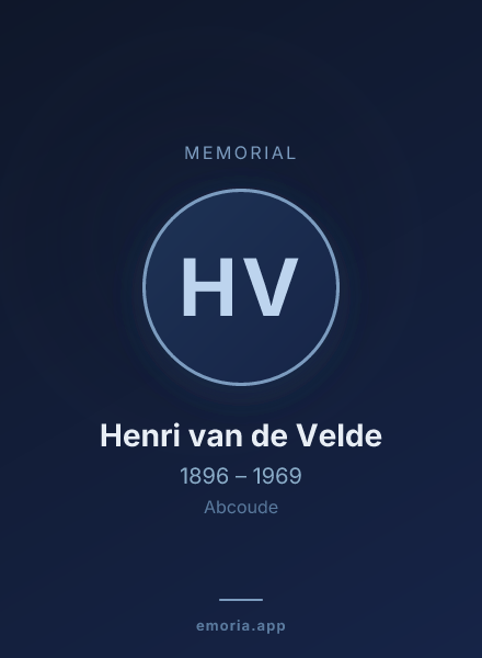 Memorial portrait of Henri van de Velde