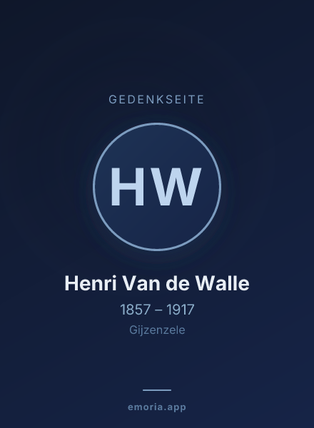 Gedenkportrait von Henri Van de Walle