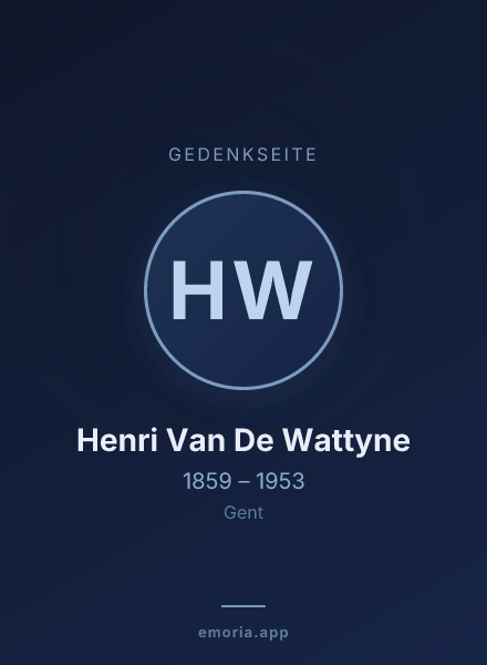 Gedenkportrait von Henri Van De Wattyne