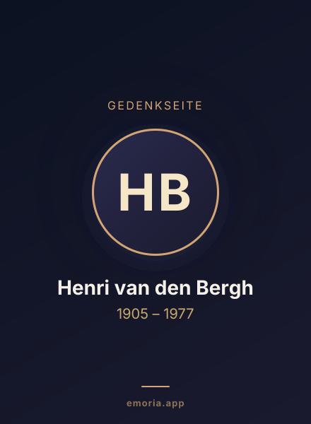 Gedenkportrait von Henri van den Bergh