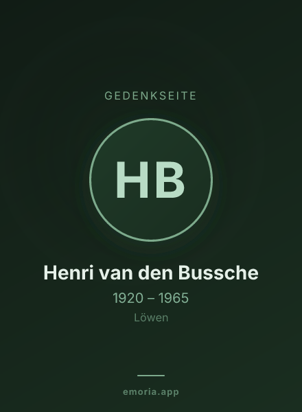 Gedenkportrait von Henri van den Bussche