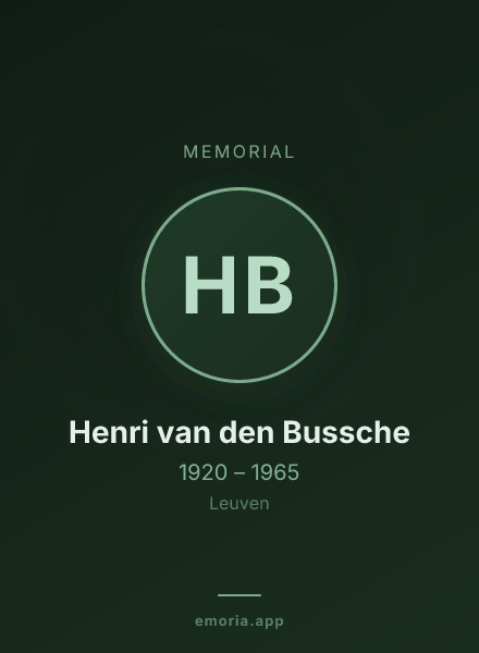 Memorial portrait of Henri van den Bussche