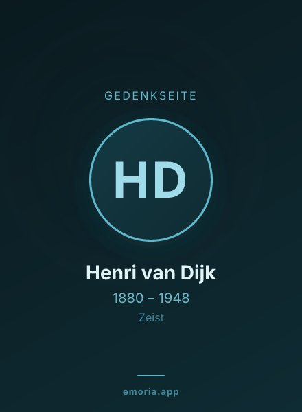 Gedenkportrait von Henri van Dijk