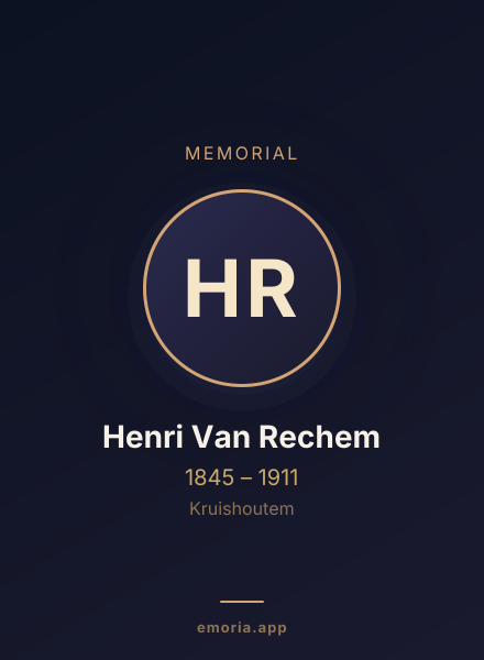 Memorial portrait of Henri Van Rechem