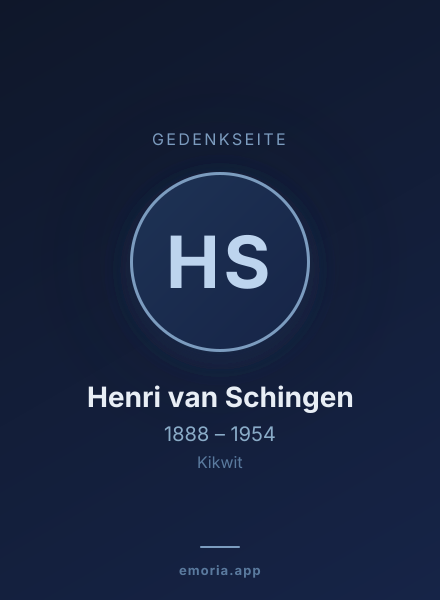 Gedenkportrait von Henri van Schingen
