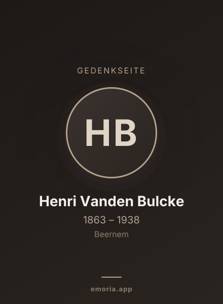 Gedenkportrait von Henri Vanden Bulcke