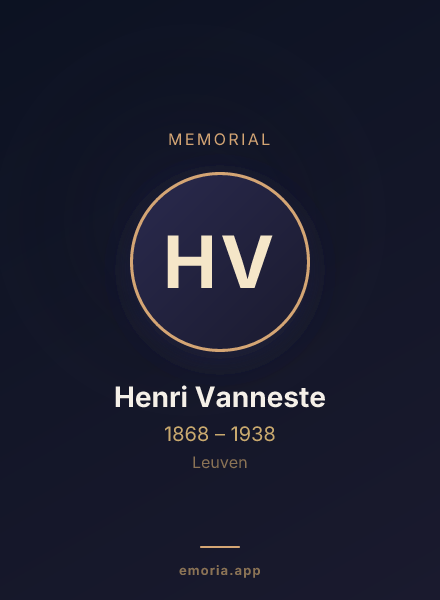Memorial portrait of Henri Vanneste