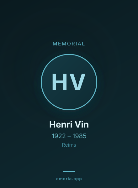 Memorial portrait of Henri Vin