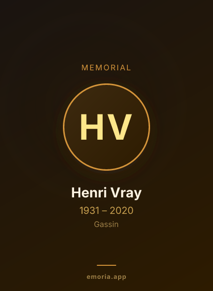 Memorial portrait of Henri Vray