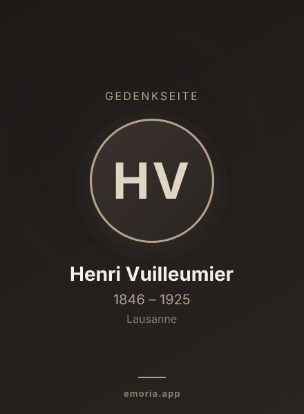 Gedenkportrait von Henri Vuilleumier