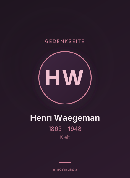 Gedenkportrait von Henri Waegeman