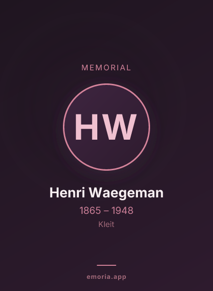 Memorial portrait of Henri Waegeman