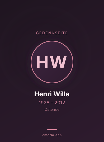 Gedenkportrait von Henri Wille