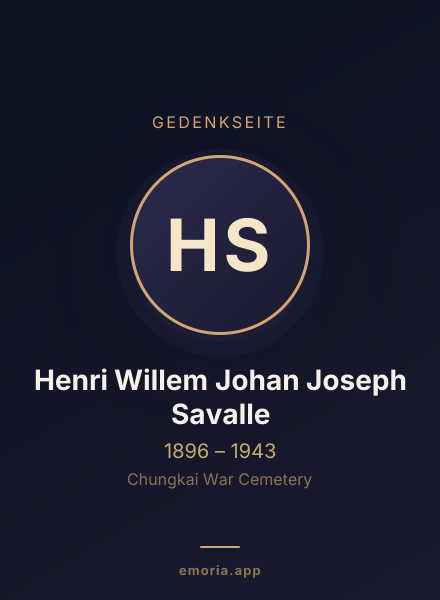 Gedenkportrait von Henri Willem Johan Joseph Savalle