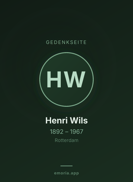 Gedenkportrait von Henri Wils
