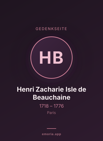 Gedenkportrait von Henri Zacharie Isle de Beauchaine