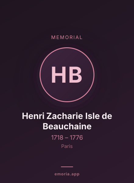 Memorial portrait of Henri Zacharie Isle de Beauchaine